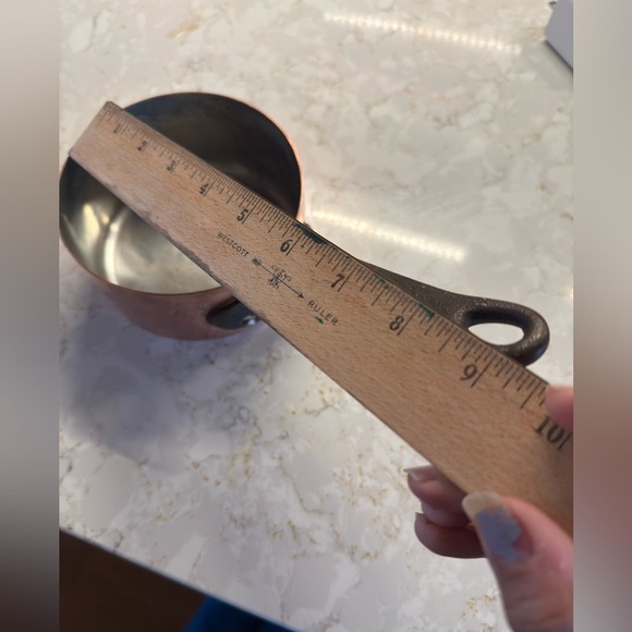 Rare Early Antique 1900s Copper Pot Cast Iron Handle Copper Rivets Tin Lined HTF - Picture 8 of 10